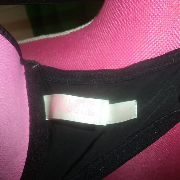 VICTORIA'S SECRET PINK~BRA WHERE EVERYWHERE RACERBACK BLACK-WOMENS SIZE 32DD - Picture 5 of 5